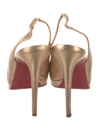 Christian Louboutin Leather Animal Print Slingback Pumps