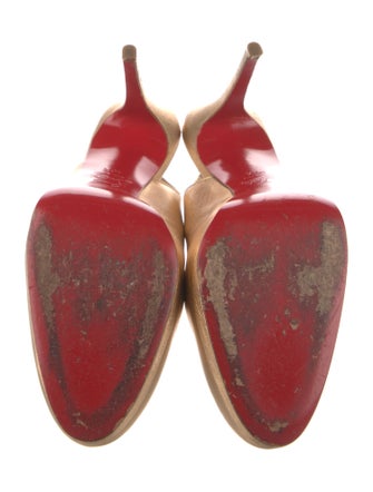 Christian Louboutin Leather Animal Print Slingback Pumps