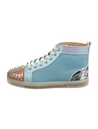 Christian Louboutin Leather Colorblock Pattern Sneakers