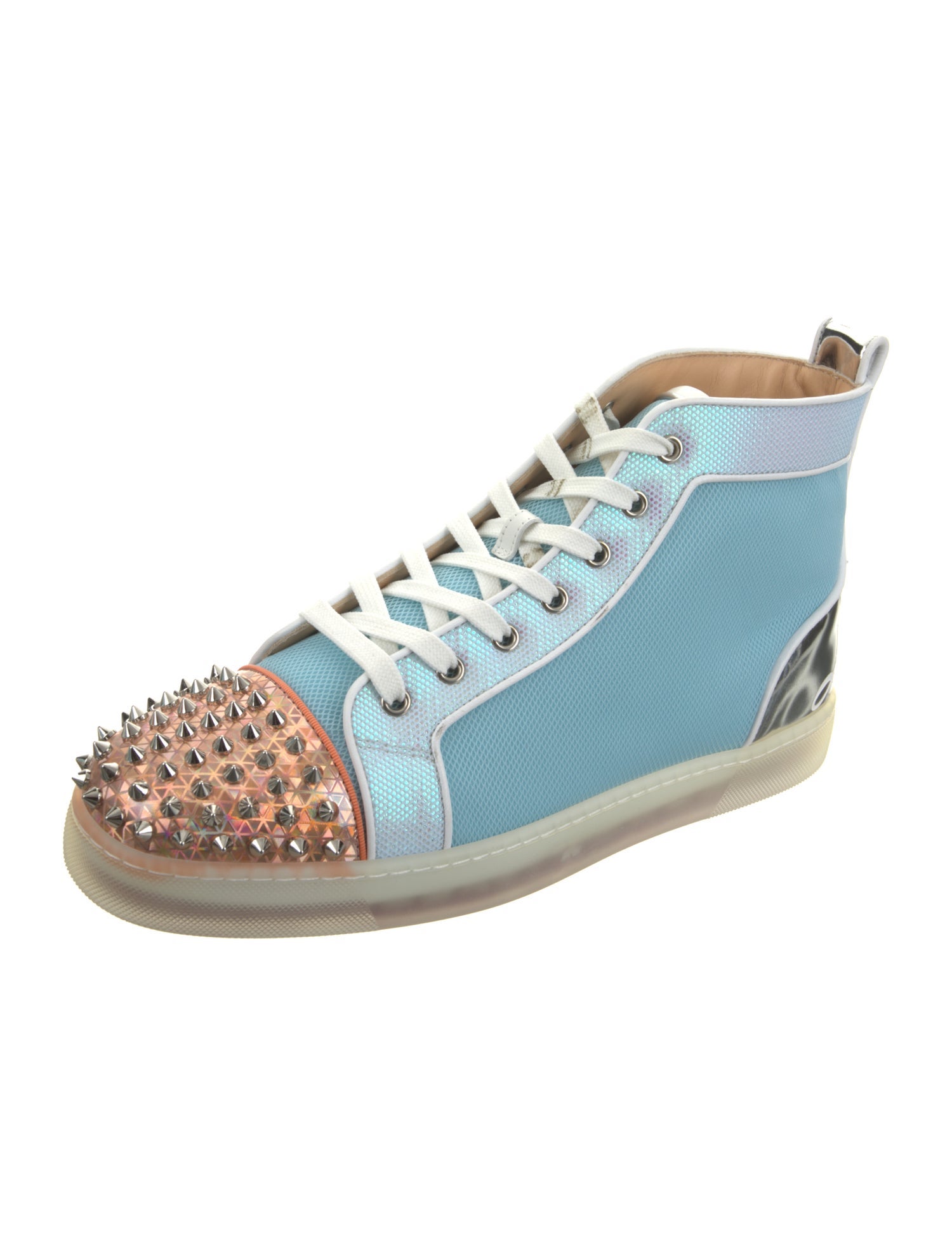 Christian Louboutin Leather Colorblock Pattern Sneakers