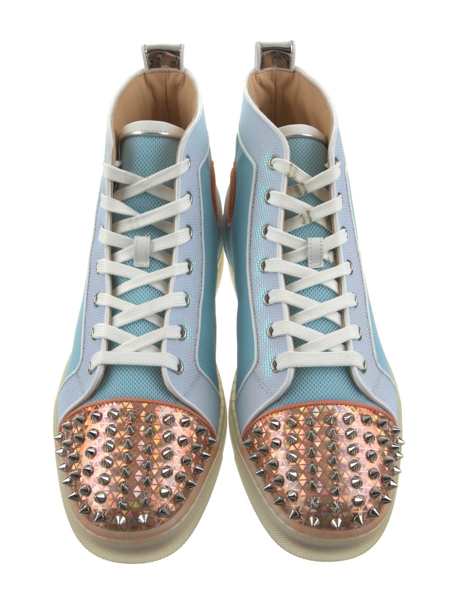 Christian Louboutin Leather Colorblock Pattern Sneakers