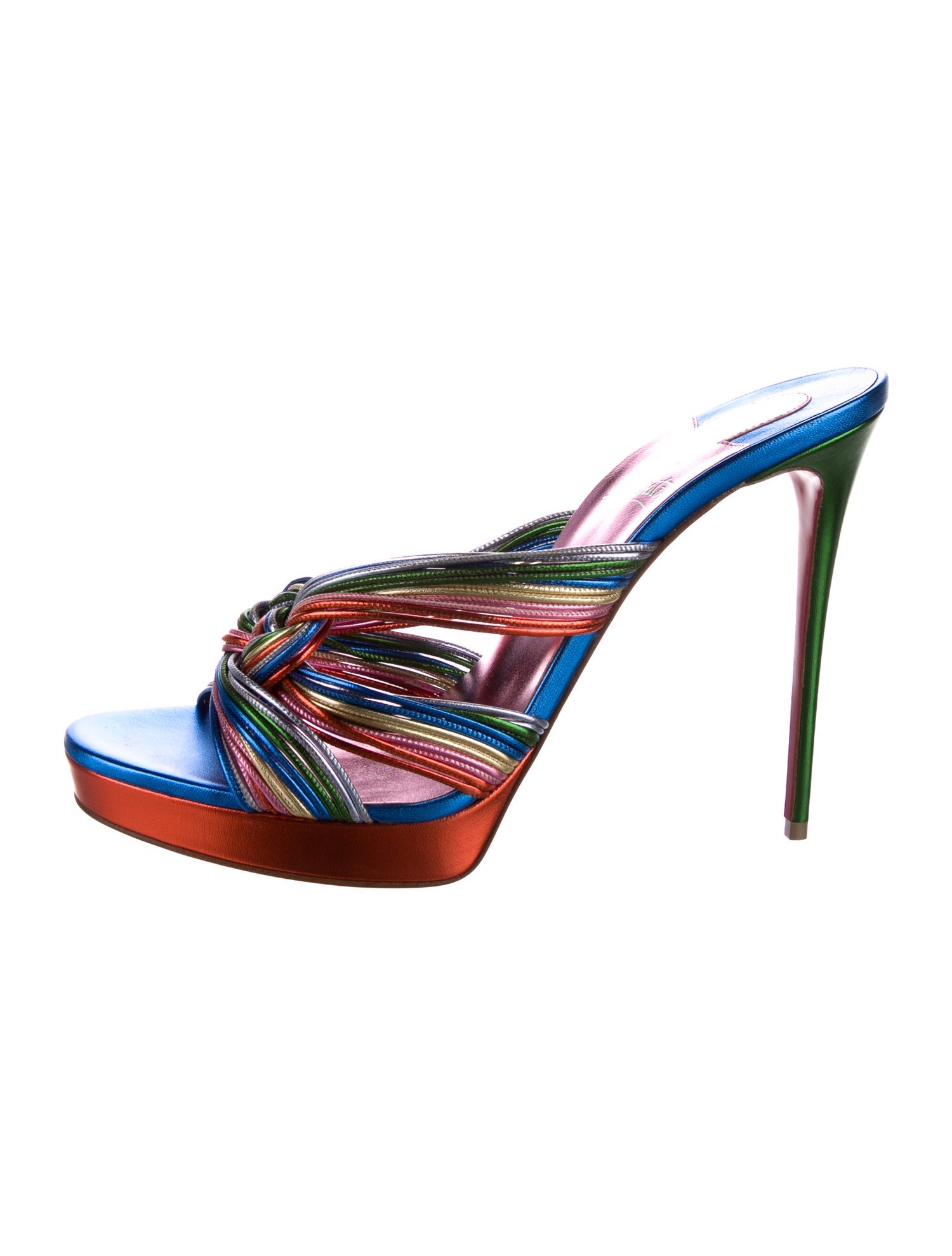 Christian Louboutin Leather Colorblock Pattern Sandals