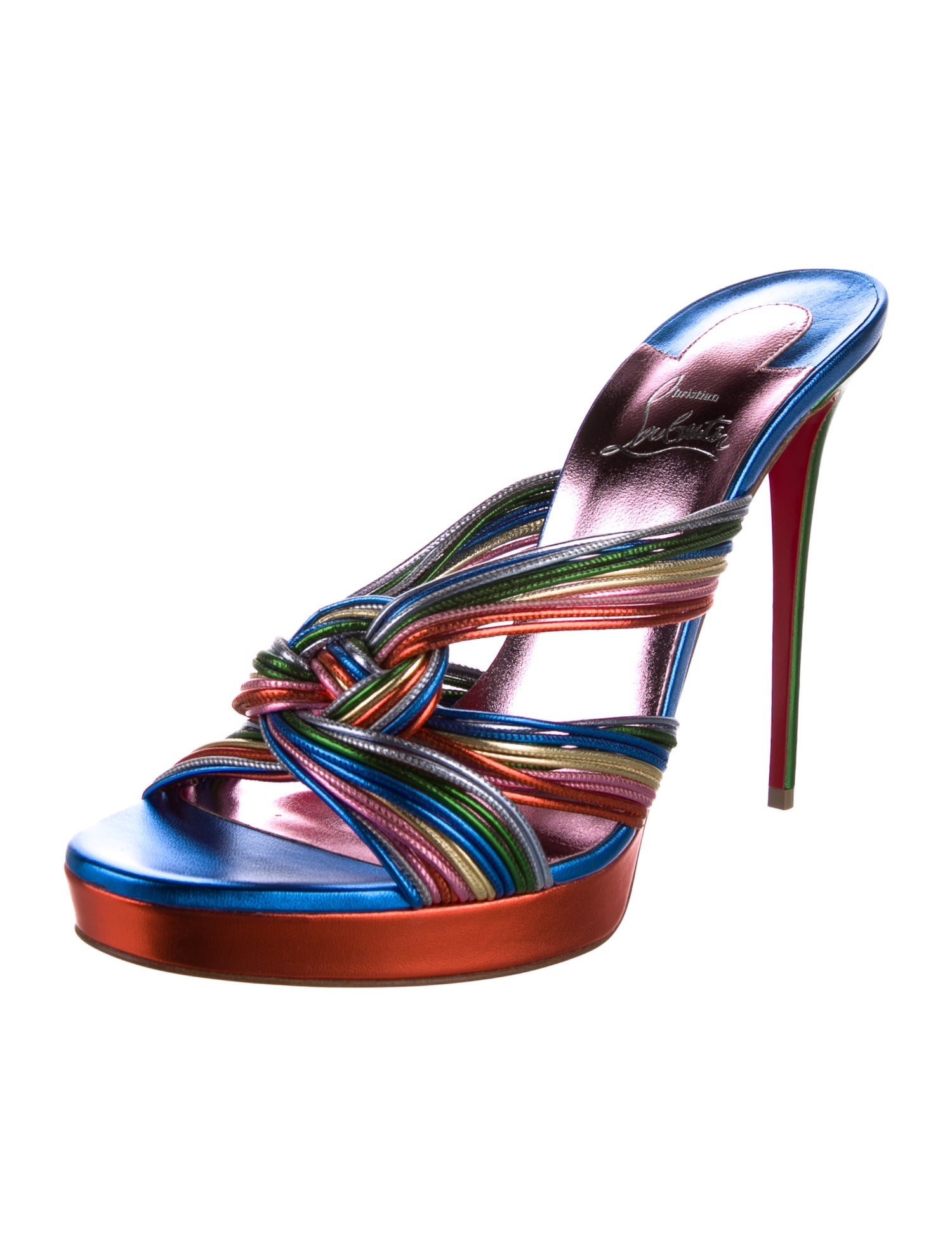 Christian Louboutin Leather Colorblock Pattern Sandals