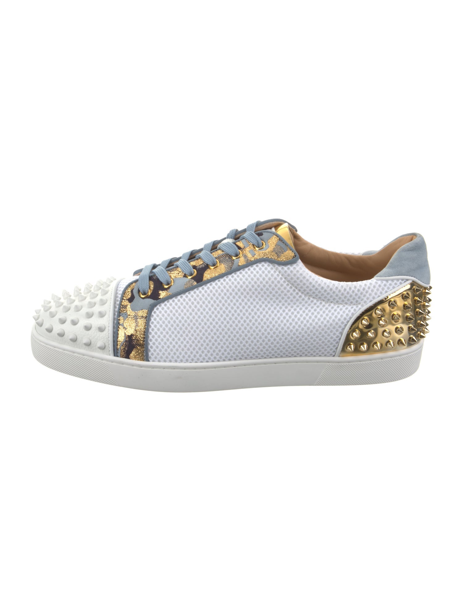 Christian Louboutin Colorblock Pattern Studded Accents Sneakers
