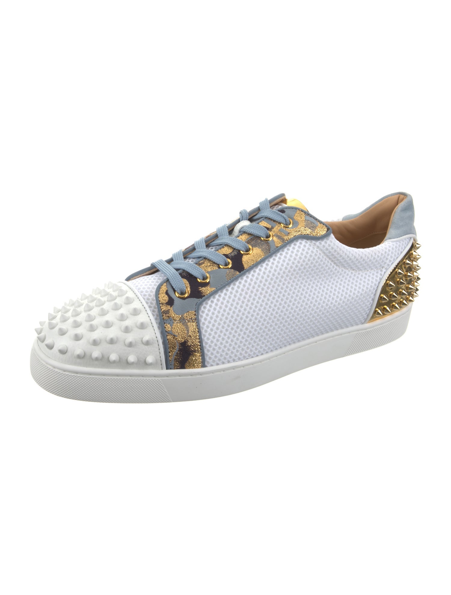 Christian Louboutin Colorblock Pattern Studded Accents Sneakers