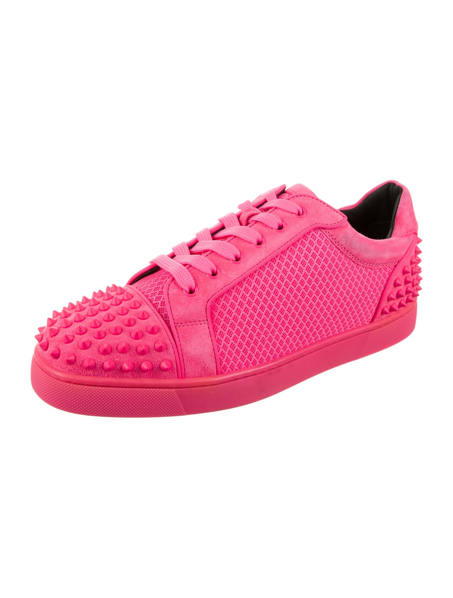 Christian Louboutin Leather Studded Accents Sneakers