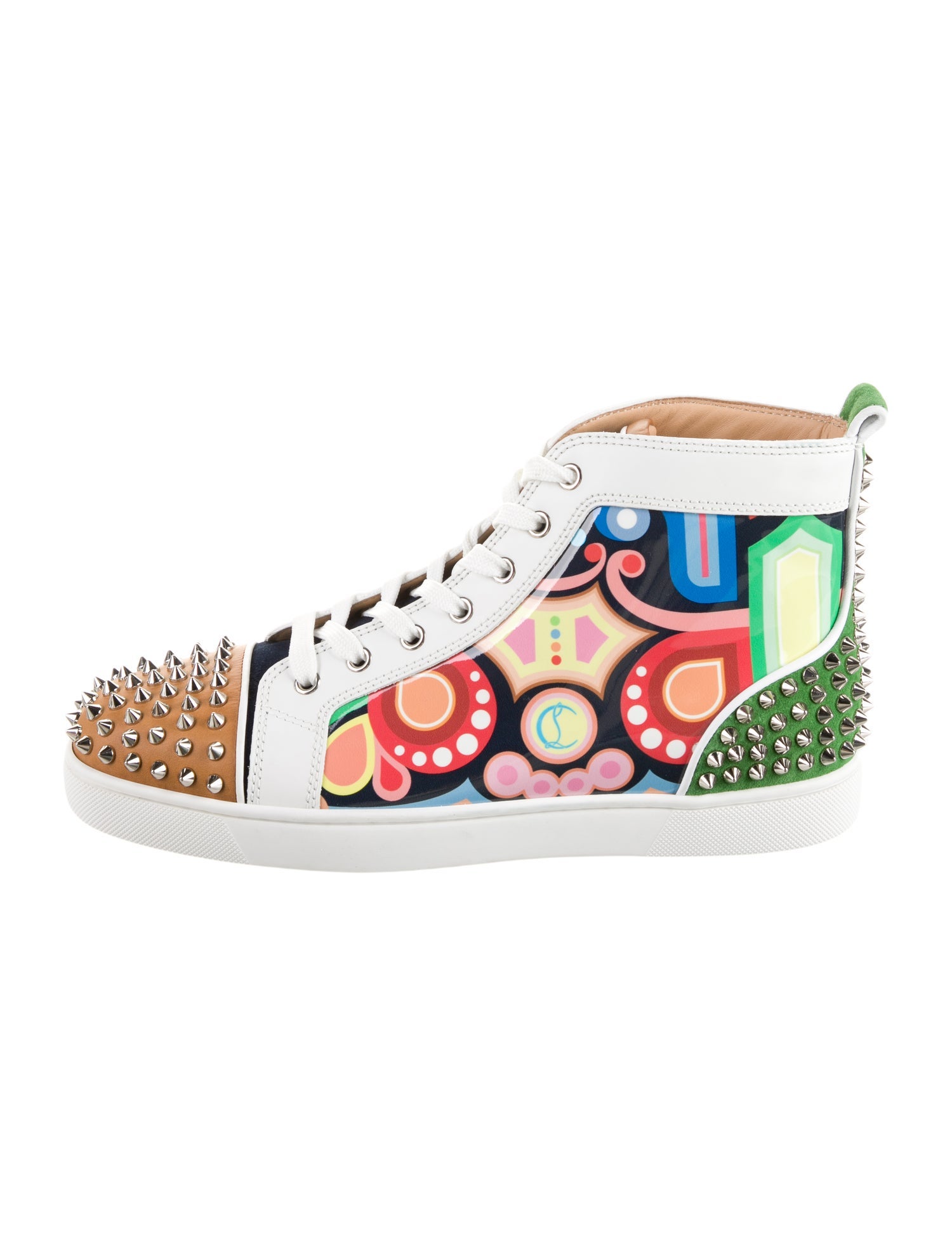 Christian Louboutin Patent Leather Printed Sneakers