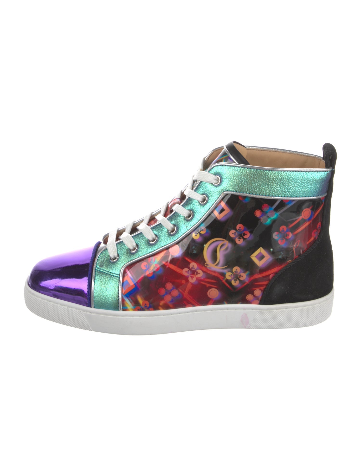 Christian Louboutin Patent Leather Printed Sneakers