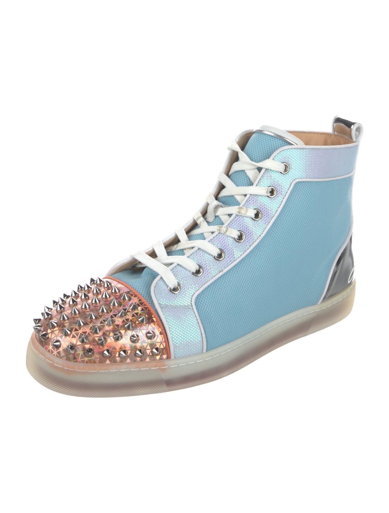 Christian Louboutin Canvas Colorblock Pattern Sneakers