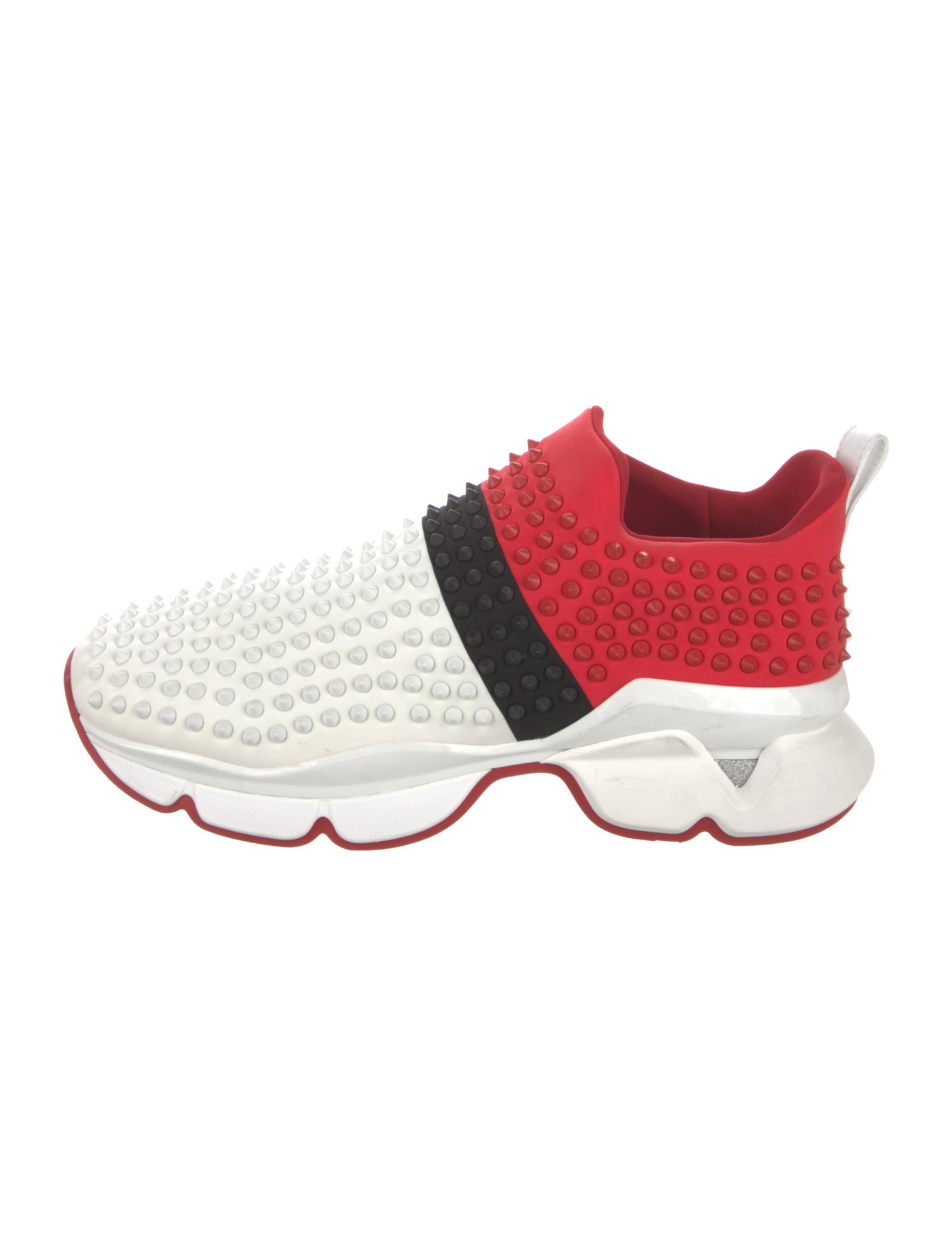 Christian Louboutin Neoprene Colorblock Pattern Sneakers