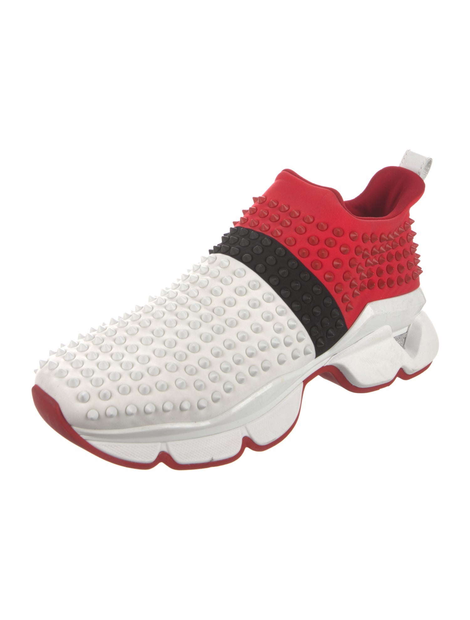 Christian Louboutin Neoprene Colorblock Pattern Sneakers