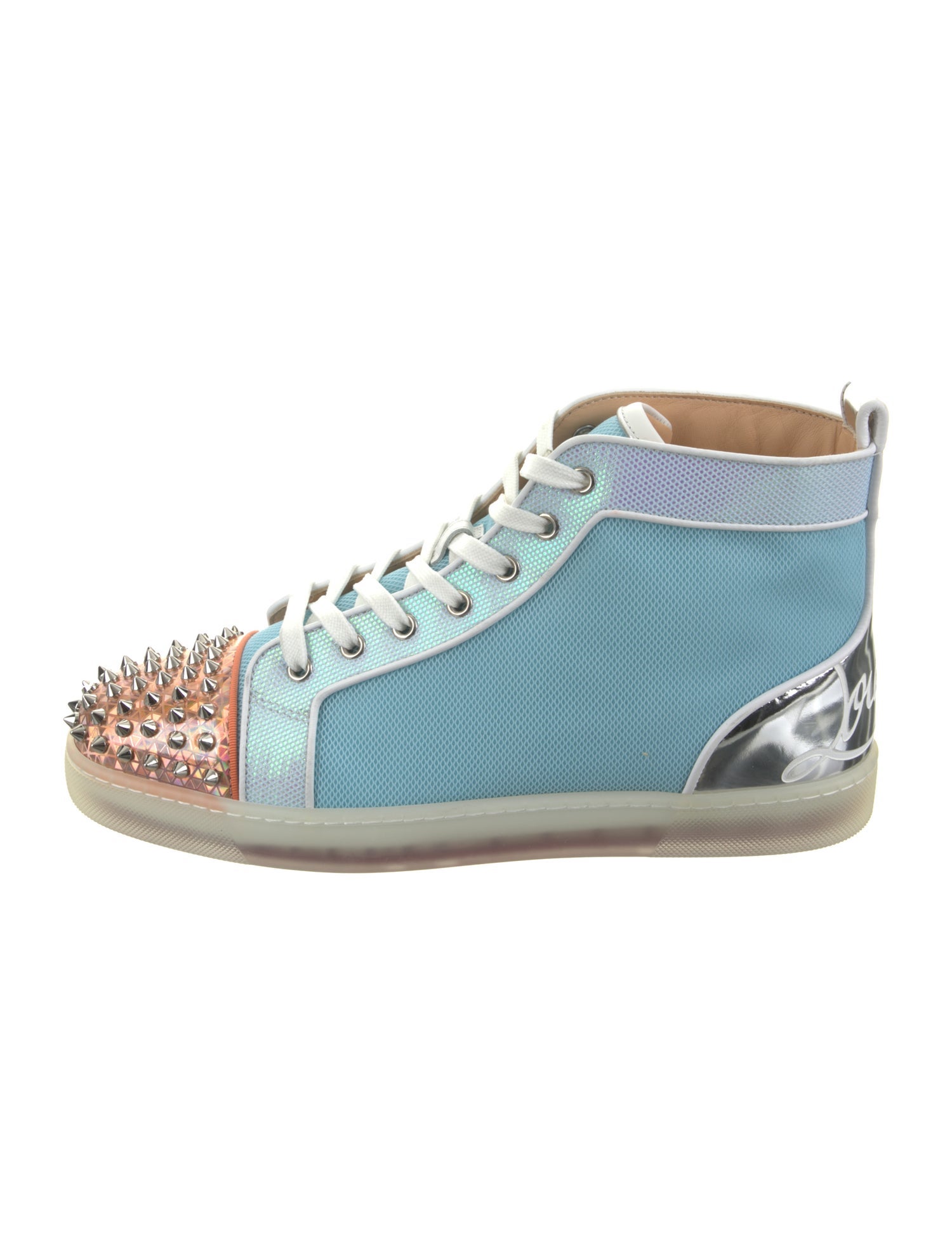 Christian Louboutin Canvas Colorblock Pattern Sneakers