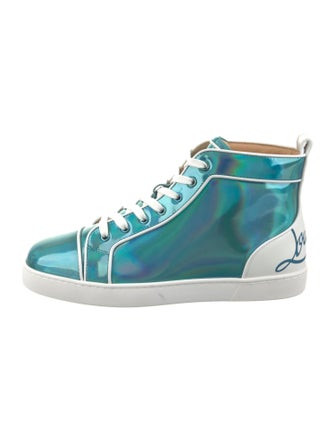 Christian Louboutin Patent Leather Colorblock Pattern Sneakers