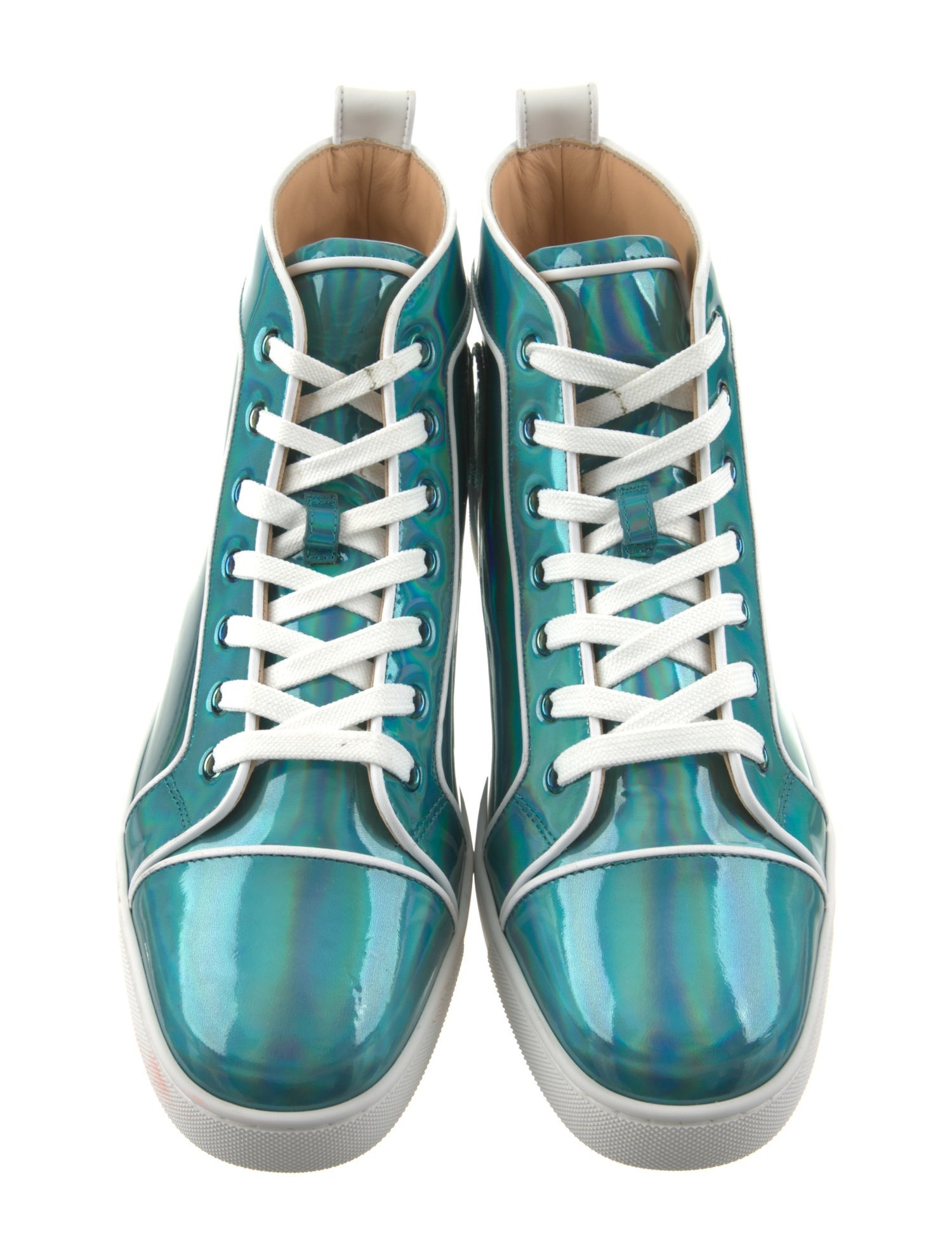 Christian Louboutin Patent Leather Colorblock Pattern Sneakers