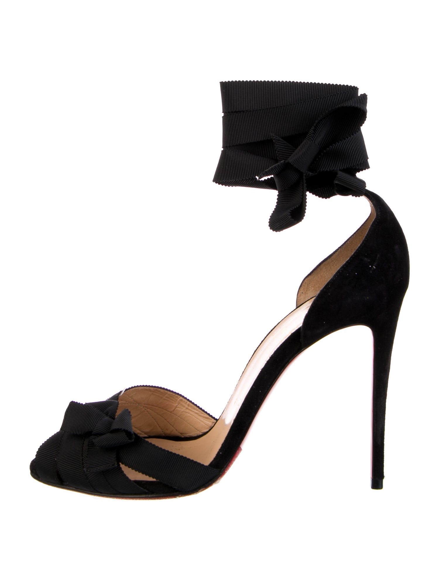 Christian Louboutin Suede Bow Accents Sandals