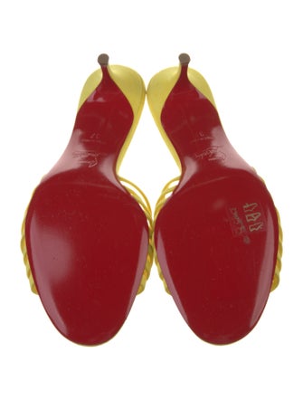 Christian Louboutin Suede Fringe Trim Accent Slides