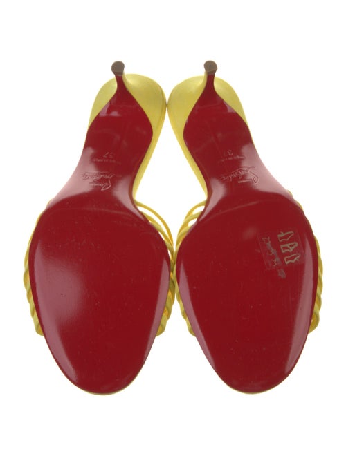 Christian Louboutin Suede Fringe Trim Accent Slides