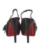 Christian Louboutin Satin Bow Accents Slingback Pumps