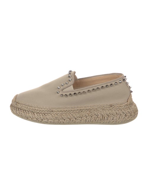 Christian Louboutin Spike Accents Canvas Espadrilles