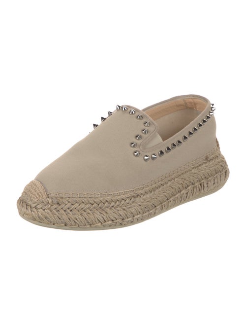 Christian Louboutin Spike Accents Canvas Espadrilles