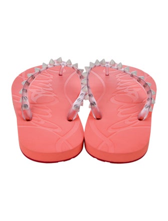 Christian Louboutin Spike Accents Rubber Slides