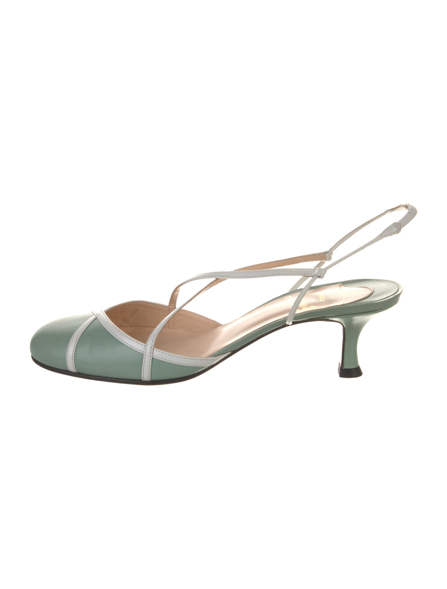 Christian Louboutin Spike Accents Leather Slingback Pumps