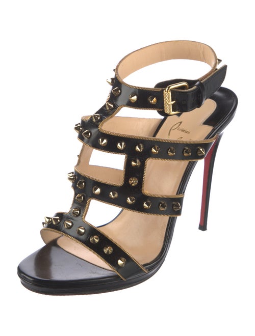 Christian Louboutin Spike Accents Leather Gladiator Sandals