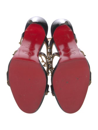 Christian Louboutin Spike Accents Leather Gladiator Sandals
