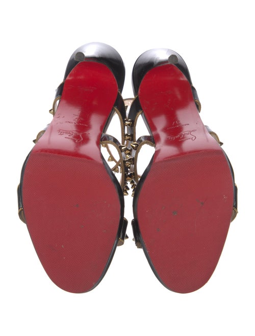 Christian Louboutin Spike Accents Leather Gladiator Sandals