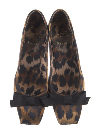 Christian Louboutin Satin Animal Print Pumps