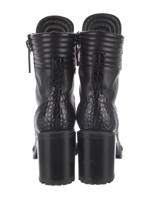 Christian Louboutin Leather Animal Print Combat Boots