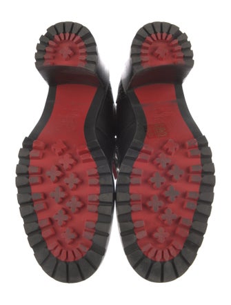 Christian Louboutin Leather Animal Print Combat Boots