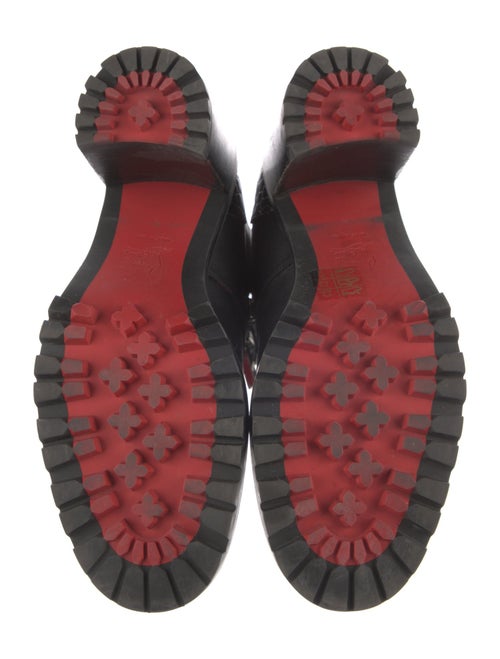 Christian Louboutin Leather Animal Print Combat Boots