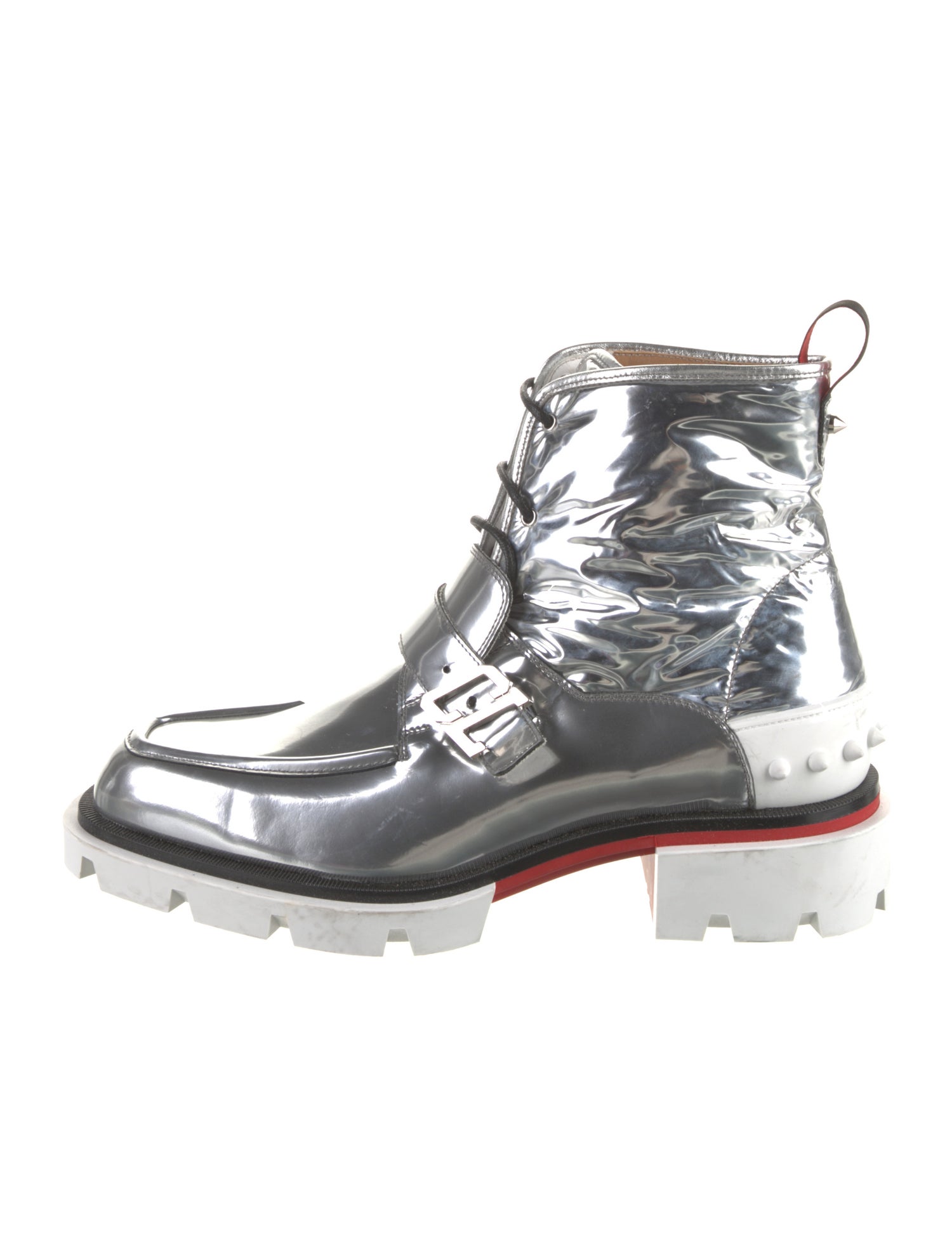 Christian Louboutin Patent Leather Lace-Up Boots