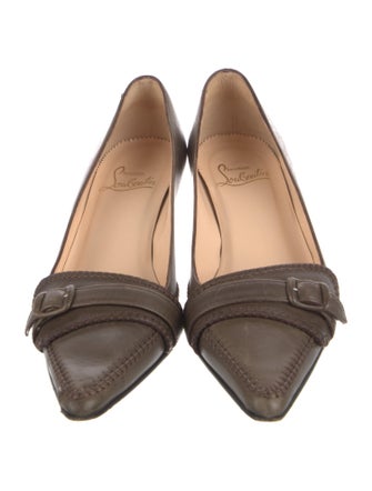 Christian Louboutin Leather Whipstitch Trim Pumps