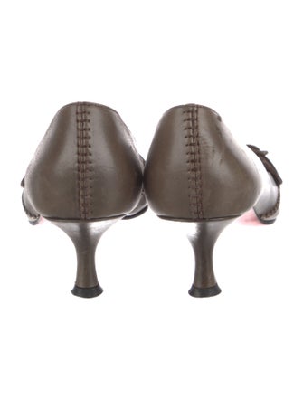 Christian Louboutin Leather Whipstitch Trim Pumps