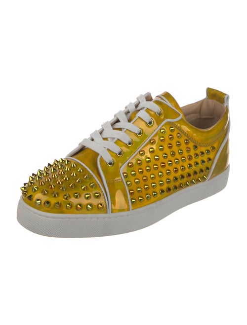 Christian Louboutin Patent Leather Studded Accents Sneakers