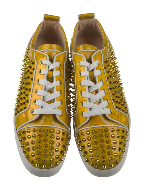 Christian Louboutin Patent Leather Studded Accents Sneakers