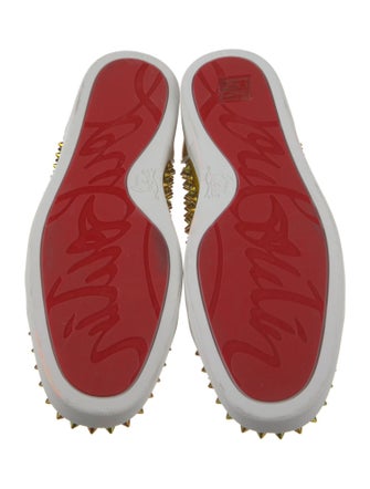 Christian Louboutin Patent Leather Studded Accents Sneakers