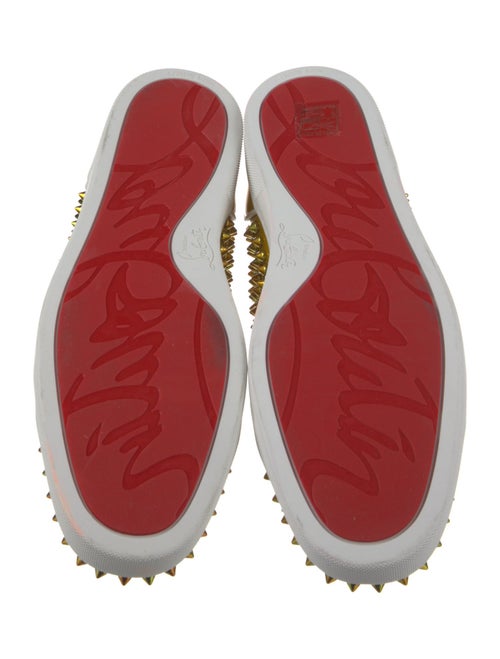 Christian Louboutin Patent Leather Studded Accents Sneakers