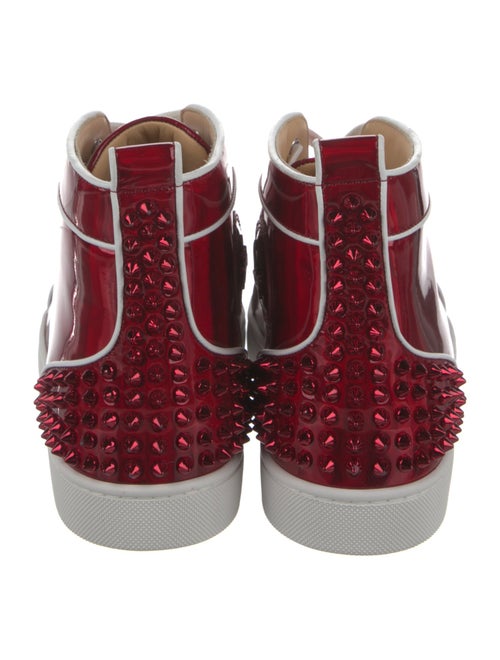 Christian Louboutin Patent Leather Studded Accents Sneakers