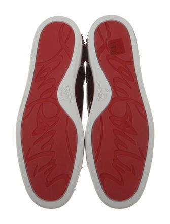 Christian Louboutin Patent Leather Studded Accents Sneakers