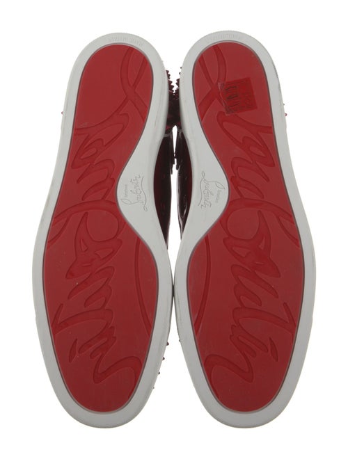 Christian Louboutin Patent Leather Studded Accents Sneakers