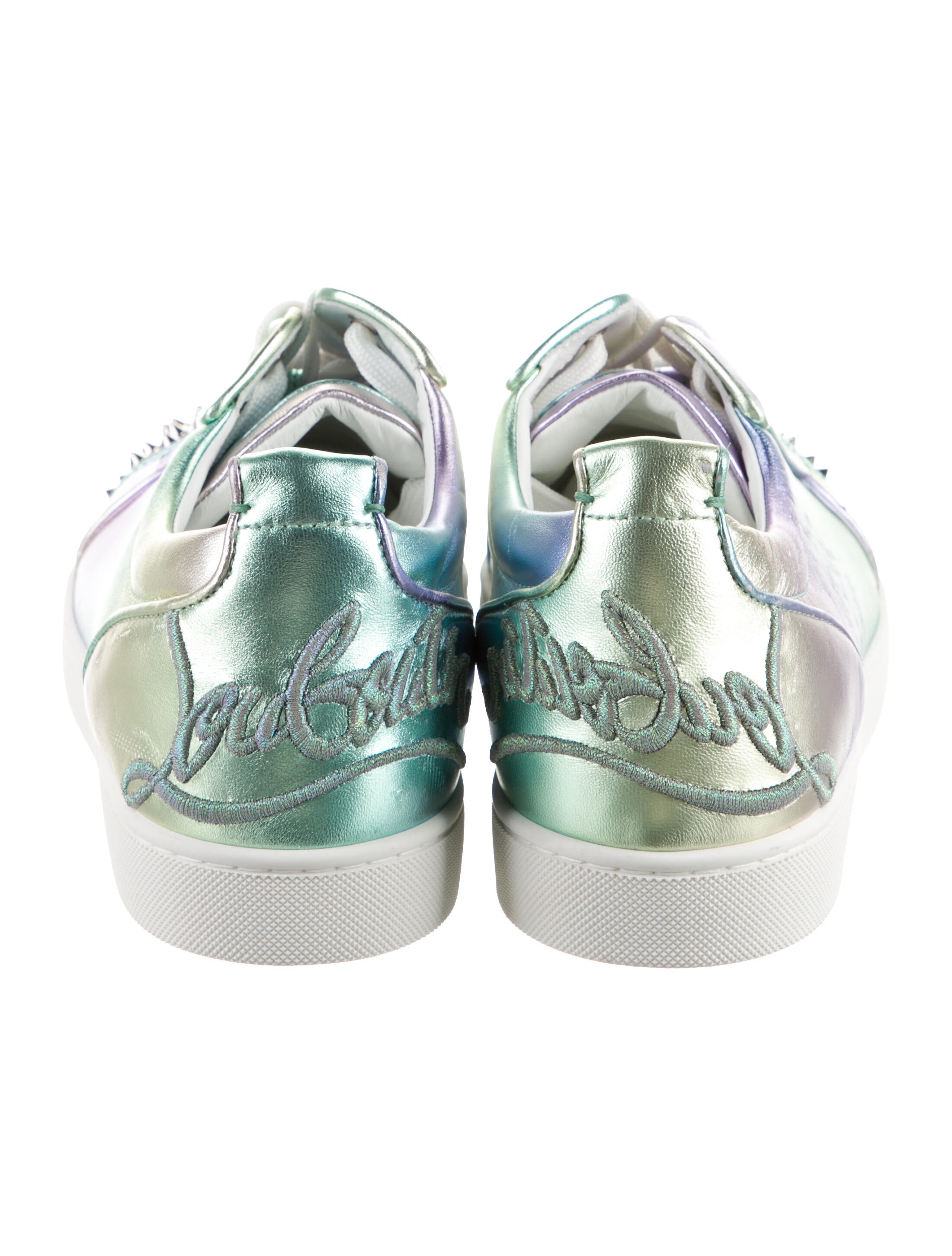 Christian Louboutin Leather Studded Accents Sneakers