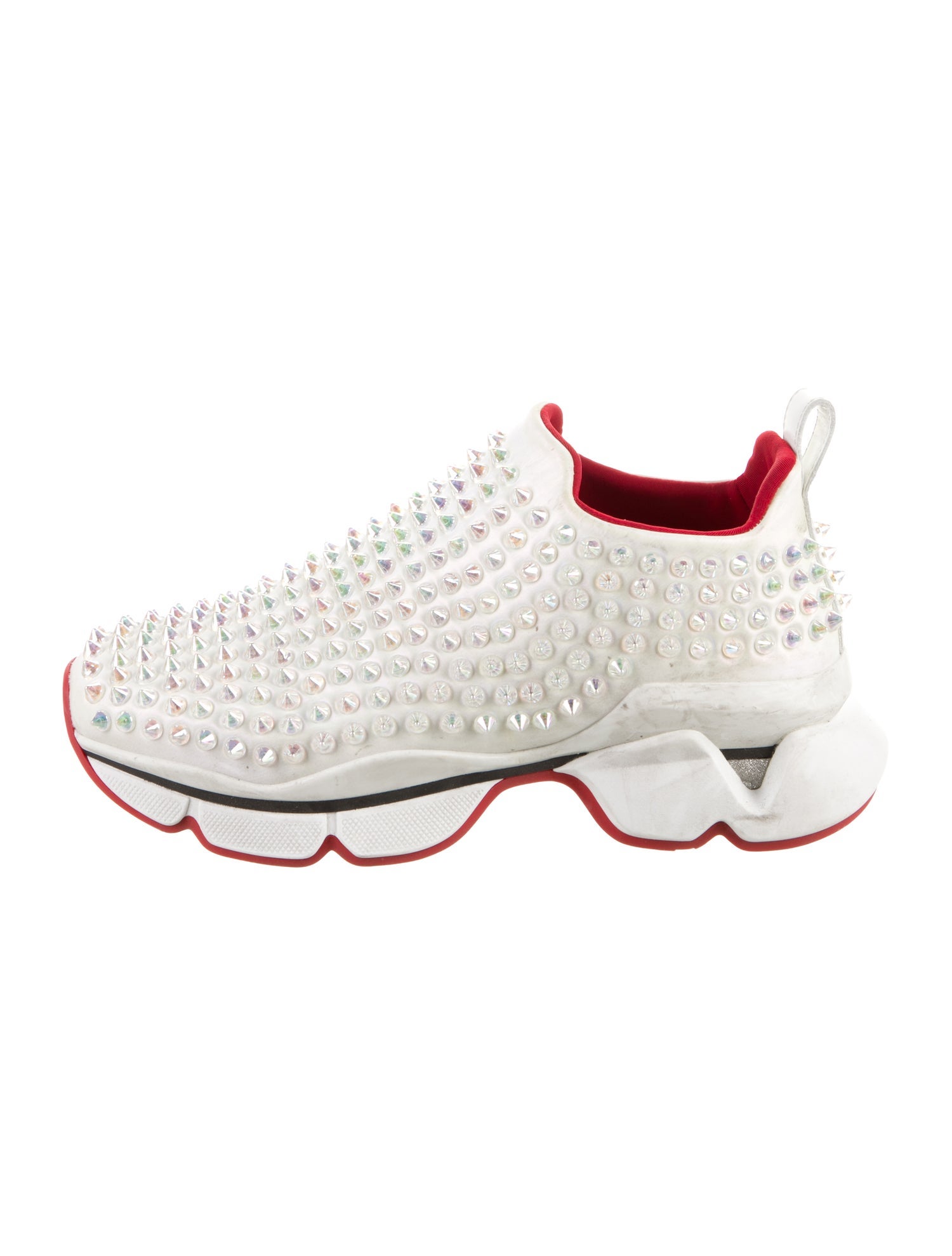 Christian Louboutin Neoprene Studded Accents Sock Sneakers
