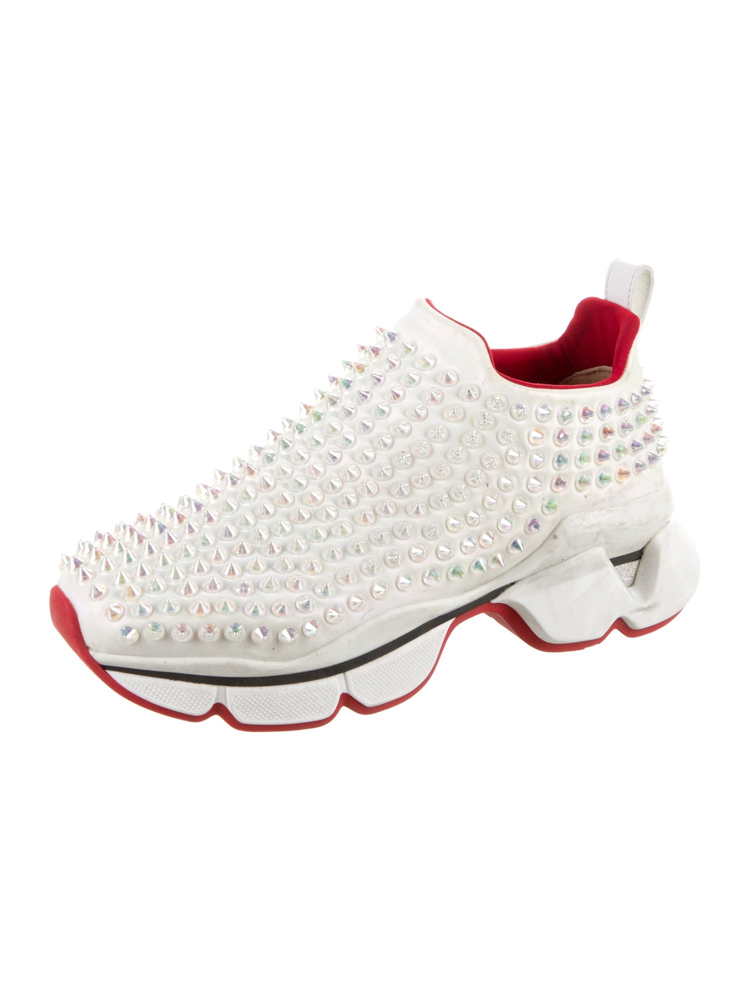 Christian Louboutin Neoprene Studded Accents Sock Sneakers