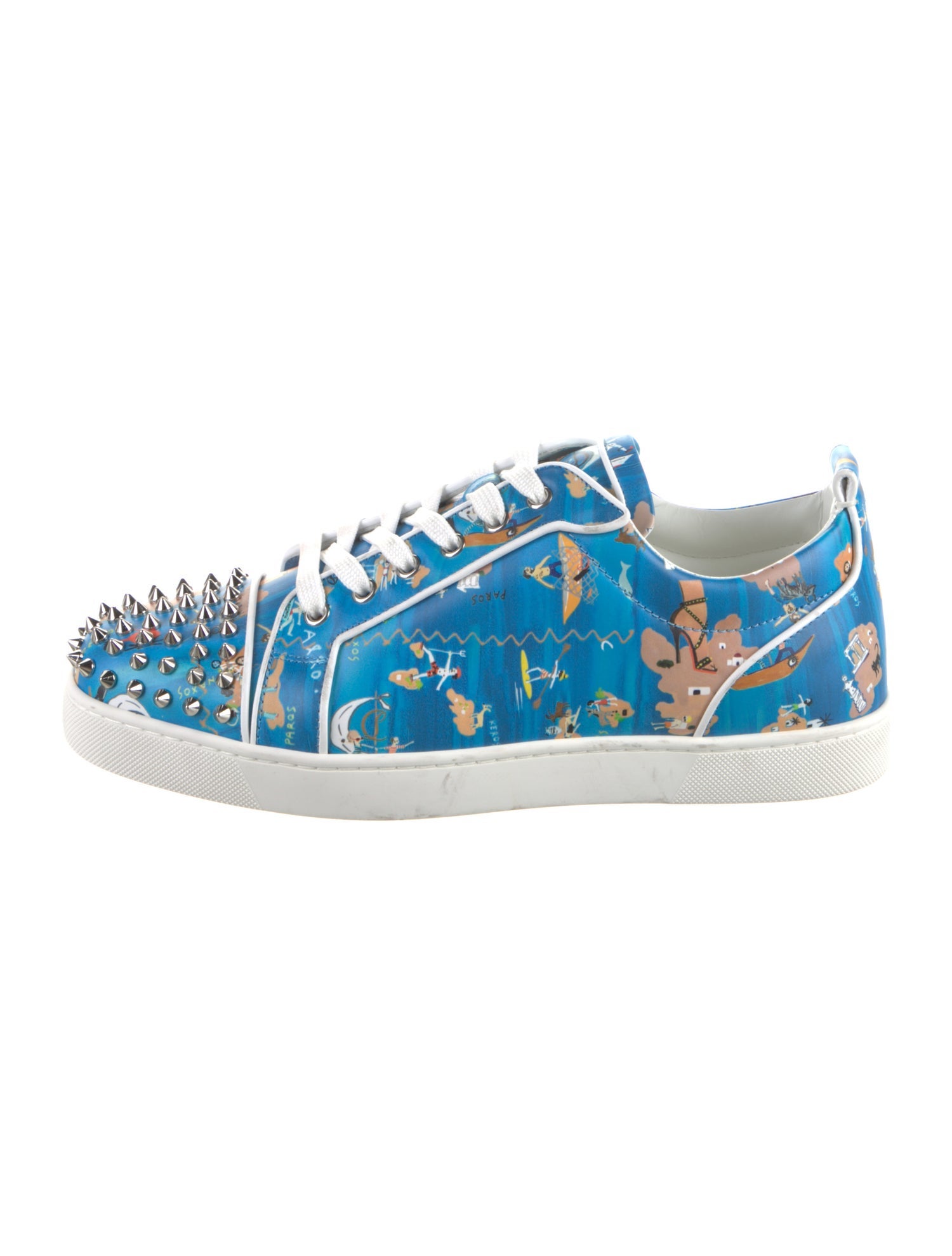 Christian Louboutin Leather Printed Sneakers