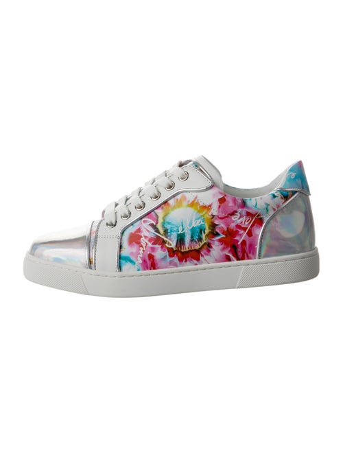 Christian Louboutin Leather Floral Print Sneakers