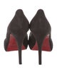 Christian Louboutin Suede Pleated Accents D'Orsay Pumps