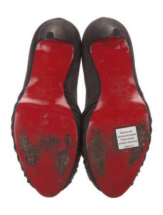 Christian Louboutin Suede Pleated Accents D'Orsay Pumps